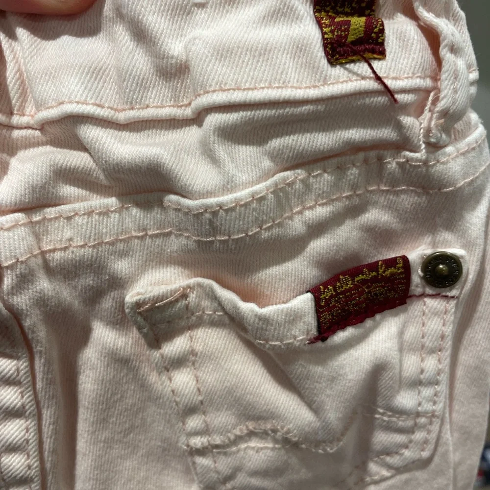 Pink girls skinny jeans-7 For All Mankind - Picture 5 of 7